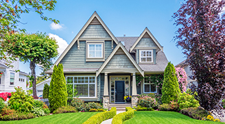 house with landscaping crop